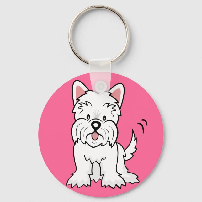 Väster Highland White Terrier Gifts and Merchandis Nyckelring (Framsida)