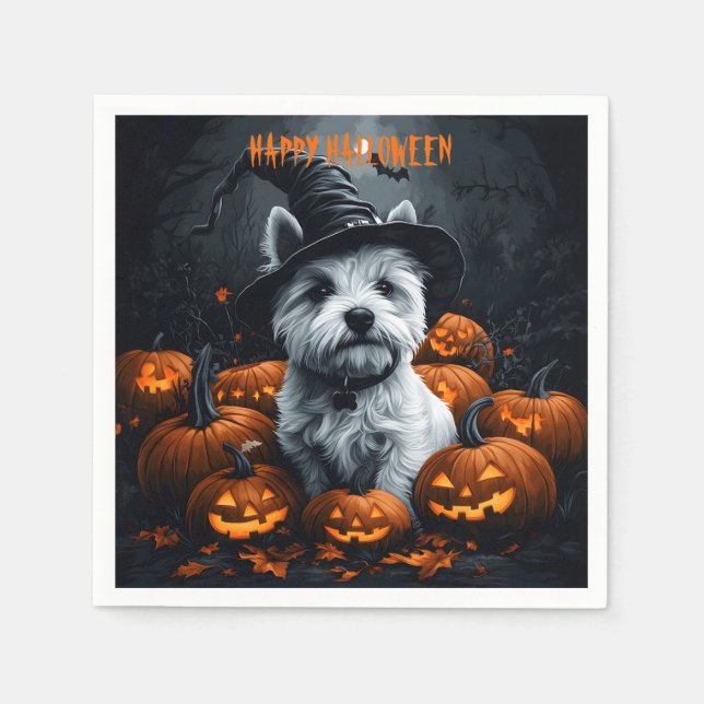 Väster Highland White Terrier Halloween Pappersservett (Framsidan)