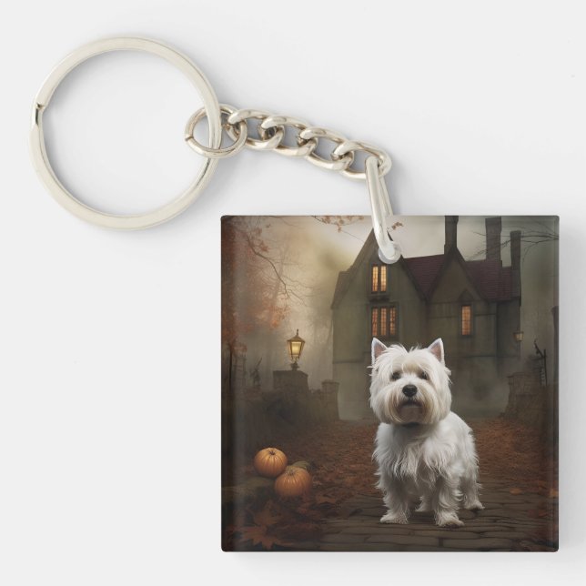 Väster Highland White Terrier Halloween Scary (Framsidan)
