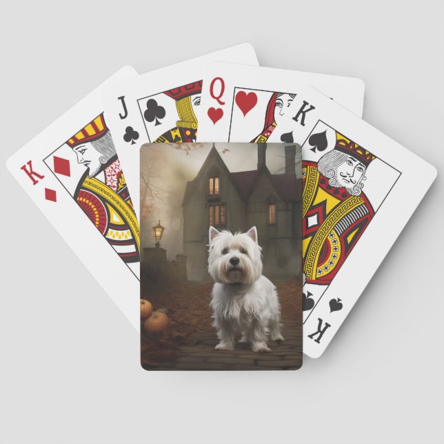 Väster Highland White Terrier Halloween Scary Casinokort (Baksidan)