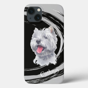 Väster Highland White Terrier Hund Abstrakt Swirl