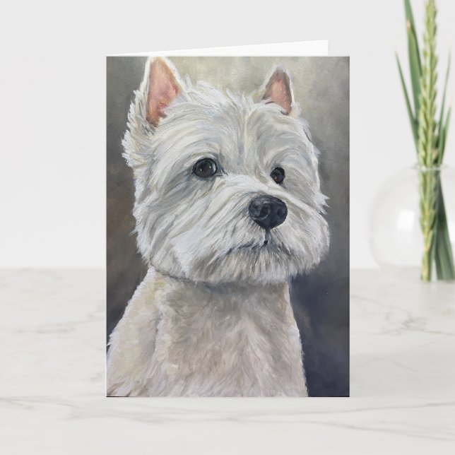 Väster Highland White Terrier Hund Art Greeting Ca Program (Framsida)