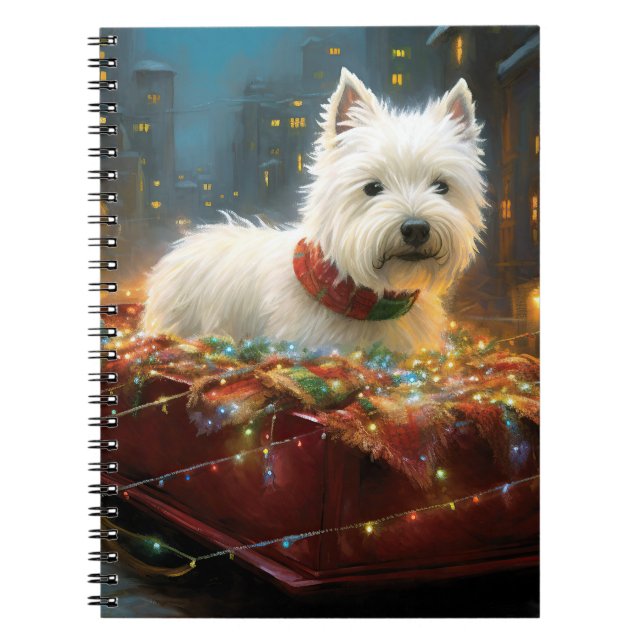 Väster Highland White Terrier Jul Festive Anteckningsbok (Framsidan)
