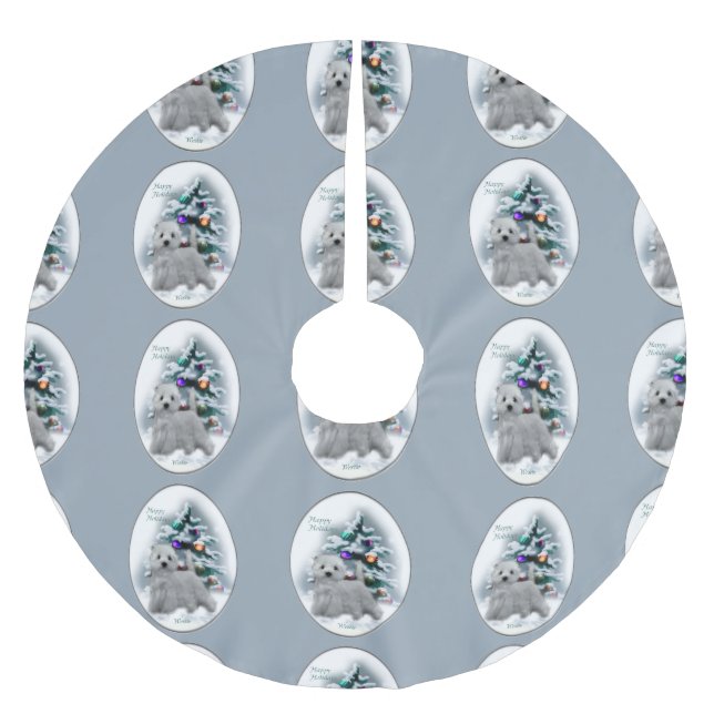 Väster Highland White Terrier jul Julgransmatta Borstad Polyester (Framsidan)
