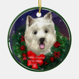 Väster Highland White Terrier jul Julgransprydnad Keramik
