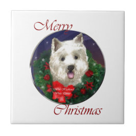 Väster Highland White Terrier jul Kakelplatta