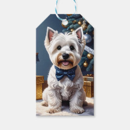 Väster Highland White Terrier jul Presentetikett