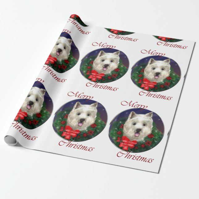 Väster Highland White Terrier jul Presentpapper (Utrullad)