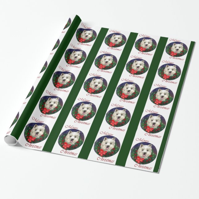 Väster Highland White Terrier jul Presentpapper (Utrullad)
