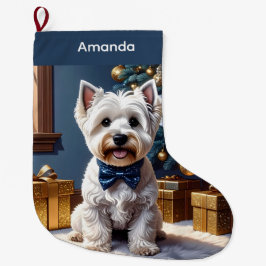 Väster Highland White Terrier jul Stor Julstrumpa