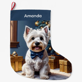 Väster Highland White Terrier jul Stor Julstrumpa