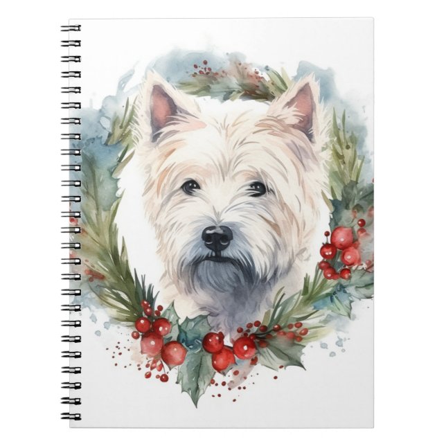 Väster Highland White Terrier-julfransfrand Anteckningsbok (Framsidan)