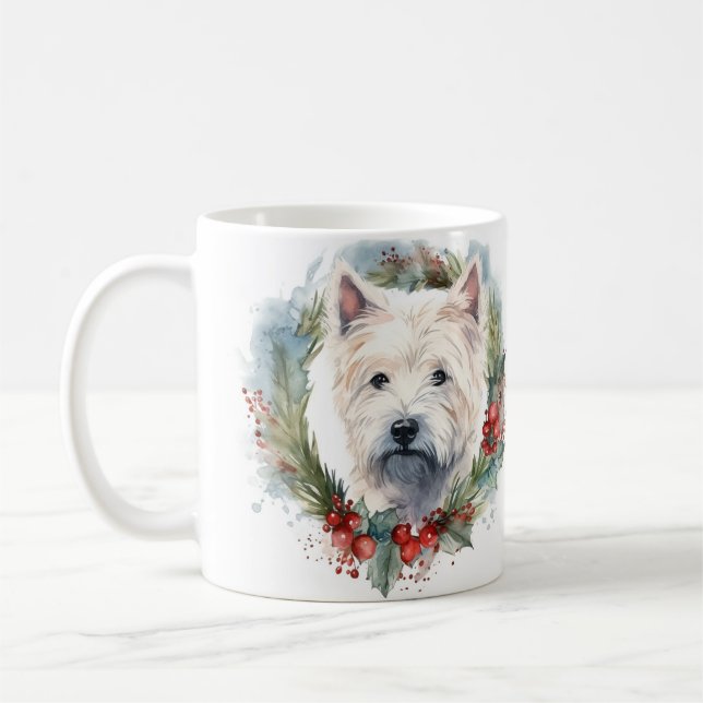 Väster Highland White Terrier-julfransfrand Kaffemugg (Vänster)