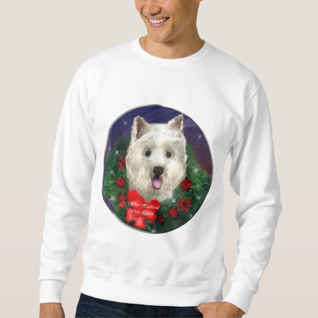 Väster Highland White Terrier-julgåvor Sweatshirt (Framsida)