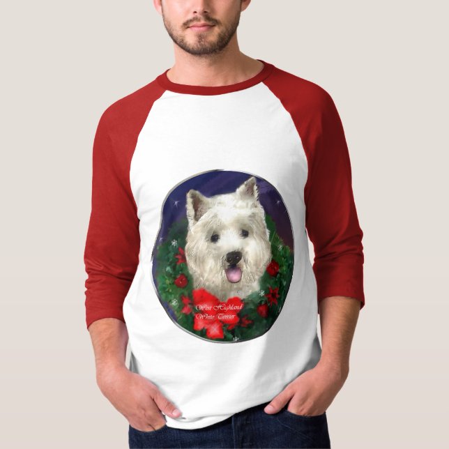 Väster Highland White Terrier-julgåvor T Shirt (Framsida)