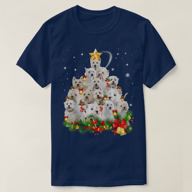 Väster Highland White Terrier Julgran Ljus T Shirt (Design framsida)
