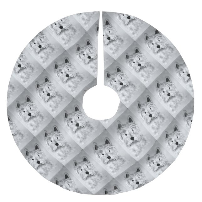 Väster Highland White Terrier Julgransmatta Borstad Polyester (Framsidan)