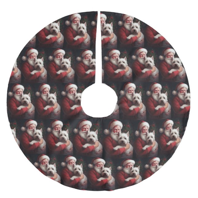 Väster Highland White Terrier Jultomten jul Julgransmatta Borstad Polyester (Framsidan)