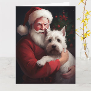 Väster Highland White Terrier Jultomten jul Kort