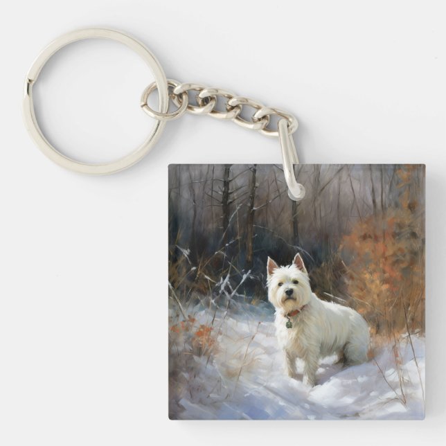 Väster Highland White Terrier Låt det snöa jul (Framsidan)
