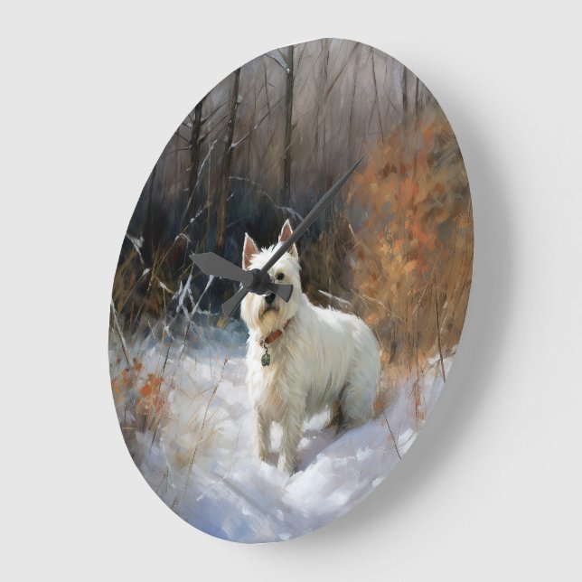 Väster Highland White Terrier Låt det snöa jul Stor Klocka (Vinkel)