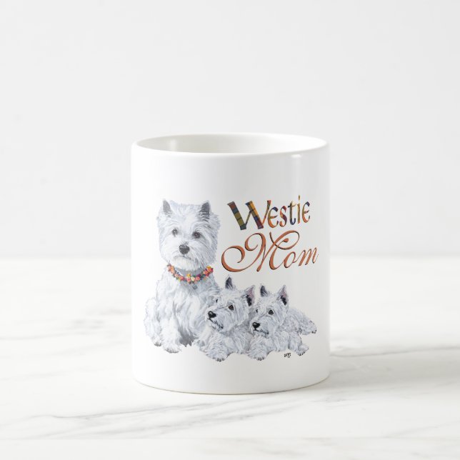 Väster Highland White Terrier Mamma & Valps Kaffemugg (Center)