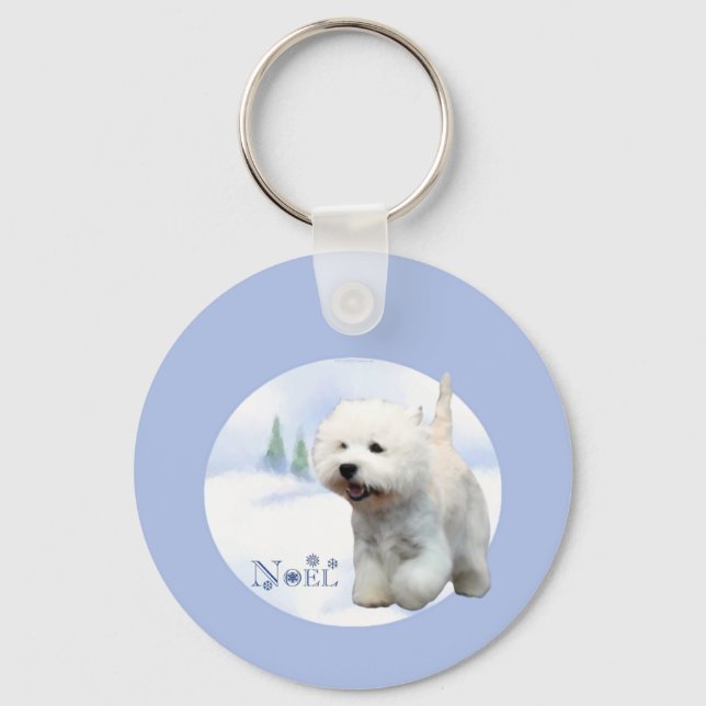 Väster Highland White Terrier Noel Keychain Nyckelring (Framsida)