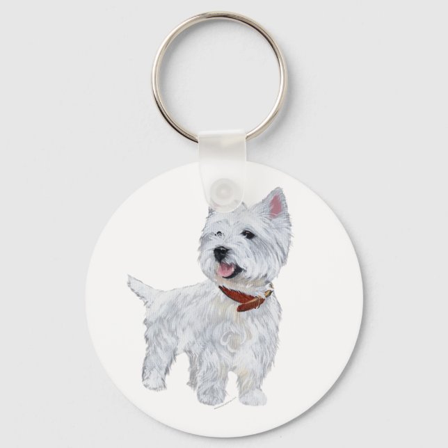 Väster Highland White Terrier Nyckelring (Framsida)