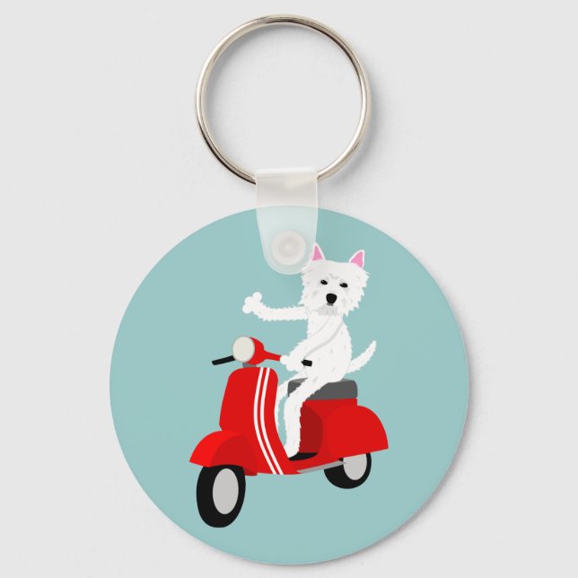 Väster Highland White Terrier Nyckelring (Framsida)