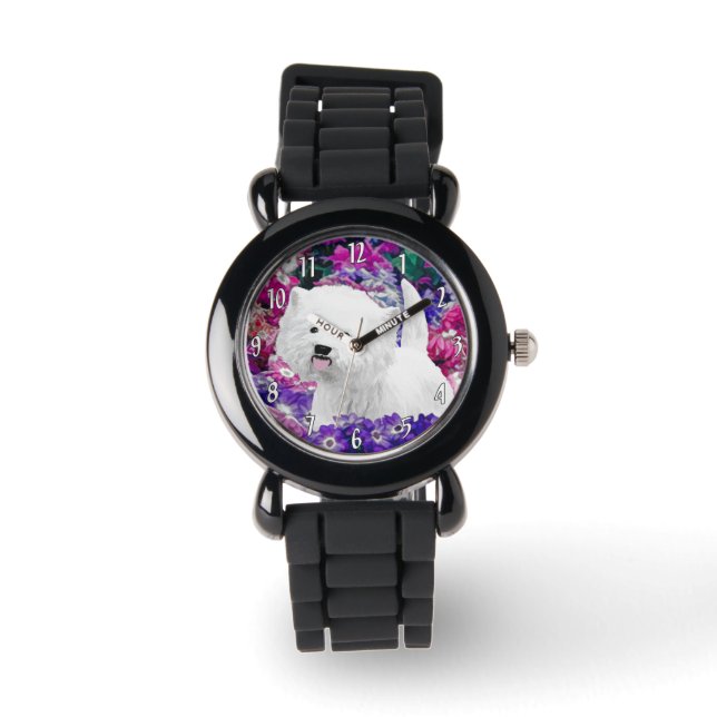 Väster Highland White Terrier Painting Hund Art Armbandsur (Framsida)