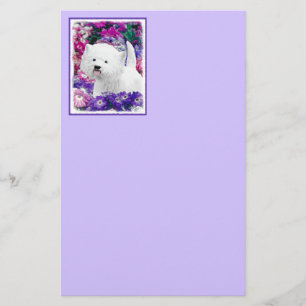 Väster Highland White Terrier Painting Hund Art Brevpapper