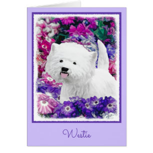 Väster Highland White Terrier Painting Hund Art Hälsningskort