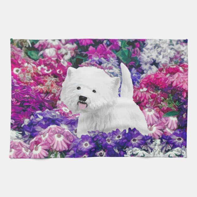 Väster Highland White Terrier Painting Hund Art Kökshandduk (Horisontell)
