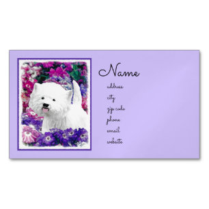 Väster Highland White Terrier Painting Hund Art Magnetiska Visitkort