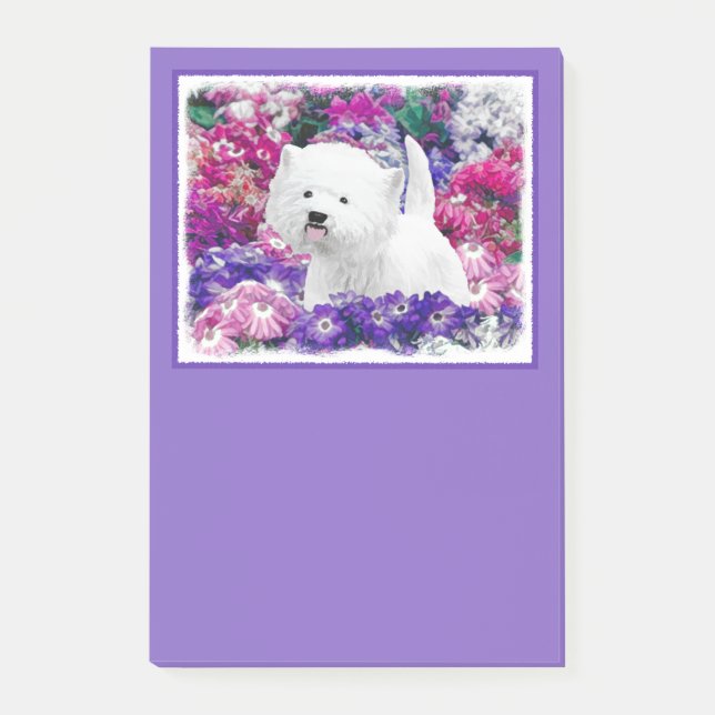 Väster Highland White Terrier Painting Hund Art Post-it Block (Framsida)