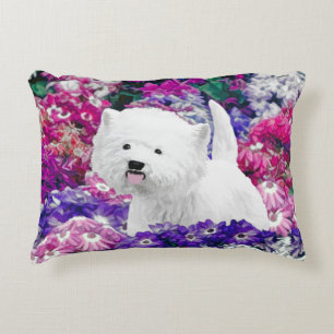 Väster Highland White Terrier Painting Hund Art Prydnadskudde