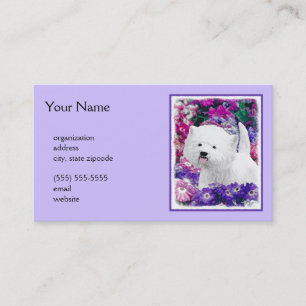 Väster Highland White Terrier Painting Hund Art Visitkort