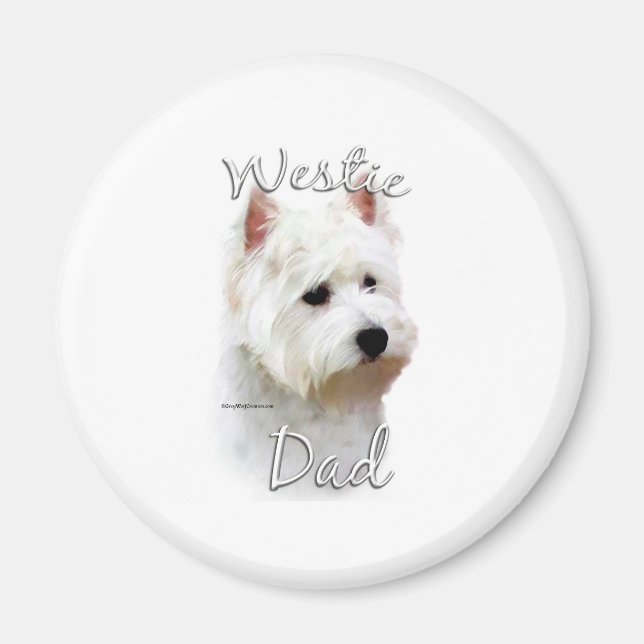Väster Highland White Terrier Pappa 2 Magnet (Framsidan)