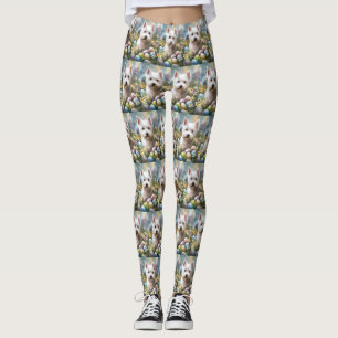 Väster Highland White Terrier Påskägg Helgdag Leggings