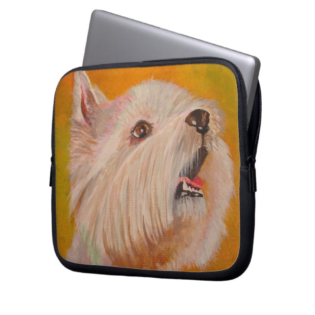 Väster Highland White Terrier Porträtt Laptop Sleeve (Framsidan Vänster)