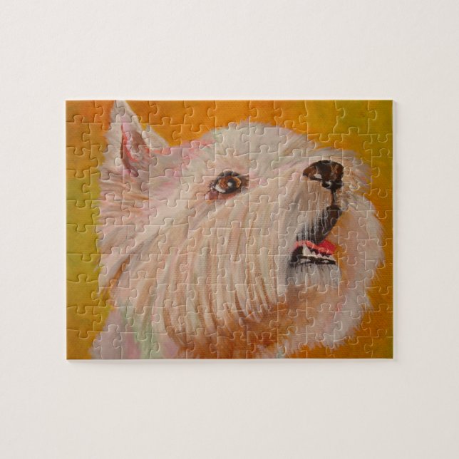 Väster Highland White Terrier Porträtt Pussel (Horisontell)