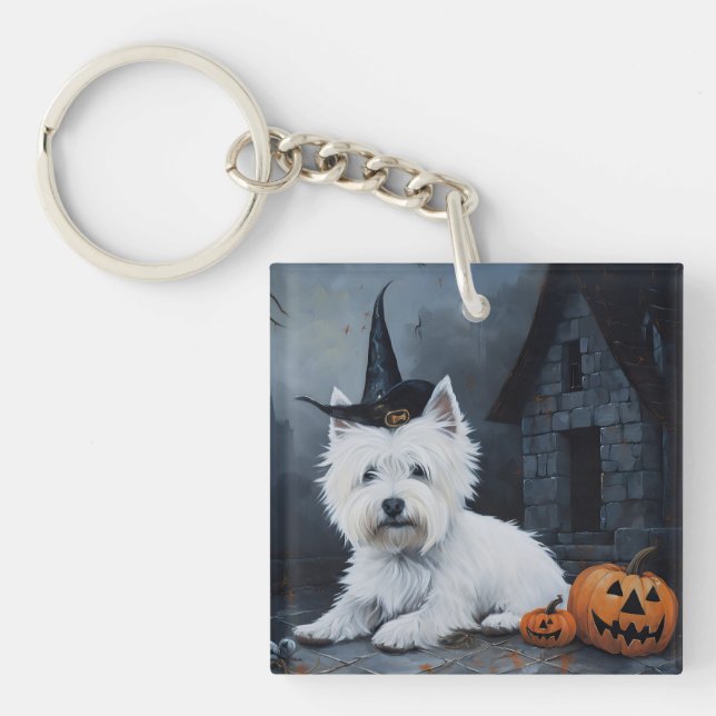Väster Highland White Terrier Pumpkin Halloween (Framsidan)