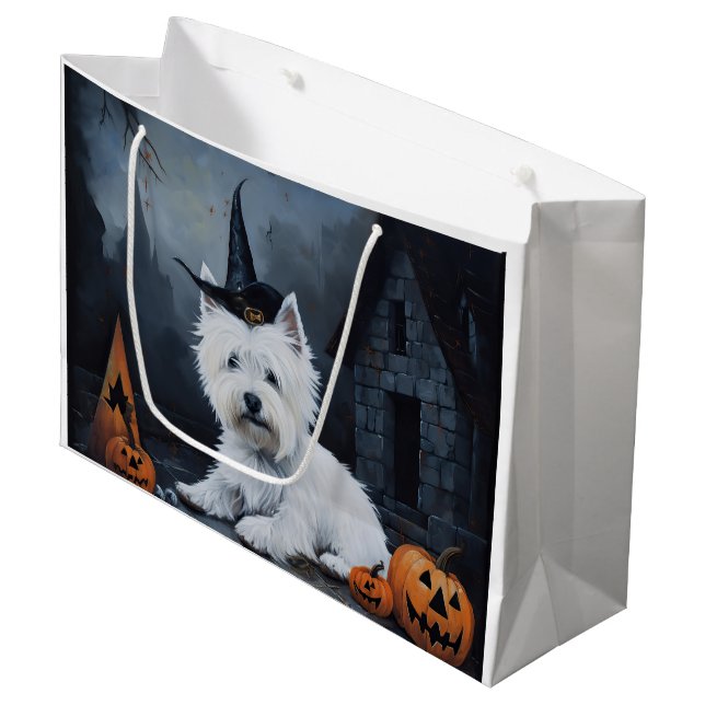 Väster Highland White Terrier Pumpkin Halloween (Framsidan Vinklad)