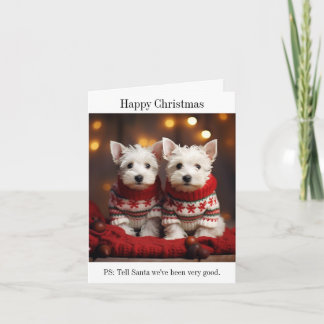 Väster Highland White Terrier Puppies-julkort Kort