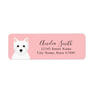 Väster Highland White Terrier-Returetiketter Returadress Etikett