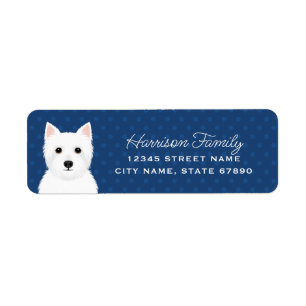 Väster Highland White Terrier-Returetiketter Returadress Etikett