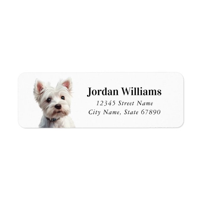 Väster Highland White Terrier-Returetiketter Returadress Etikett (Framsidan)