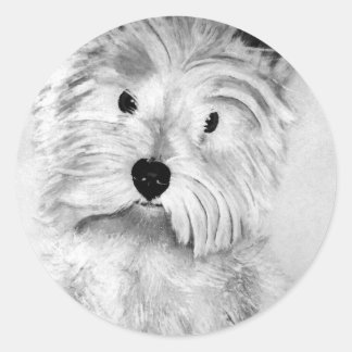 Väster Highland White Terrier Runt Klistermärke