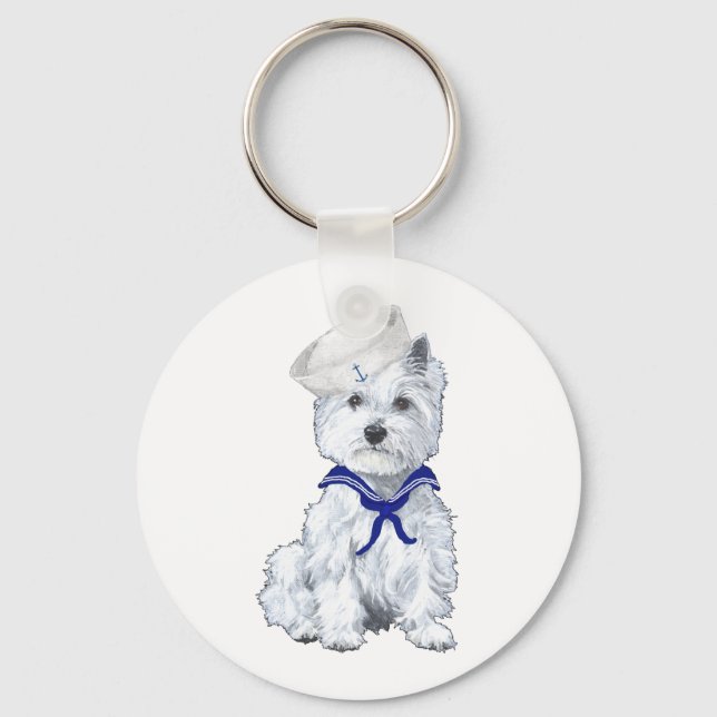 Väster Highland White Terrier Sailor Nyckelring (Framsida)