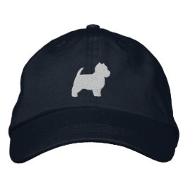 Väster Highland White Terrier Silhouette Broderad Keps